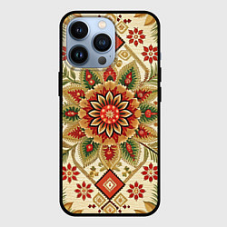 Чехол для iPhone 13 Pro Русские классические узоры и орнамент, цвет: 3D-черный