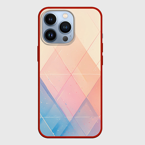 Чехол iPhone 13 Pro Abstract art - triangle / 3D-Красный – фото 1
