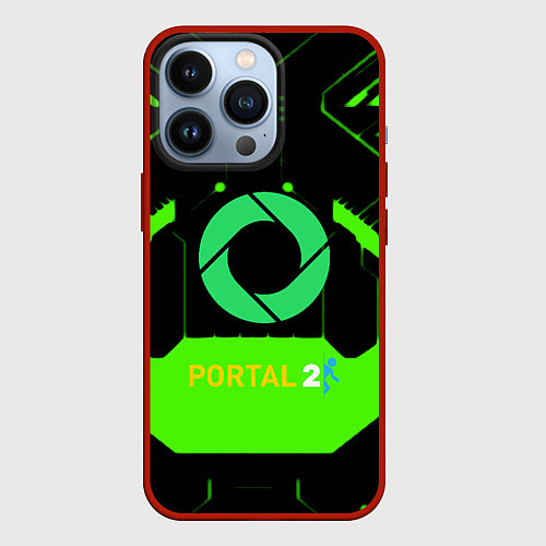 Чехол iPhone 13 Pro Portal game pattern / 3D-Красный – фото 1