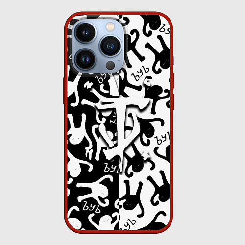 Чехол iPhone 13 Pro Doom logo мем / 3D-Красный – фото 1