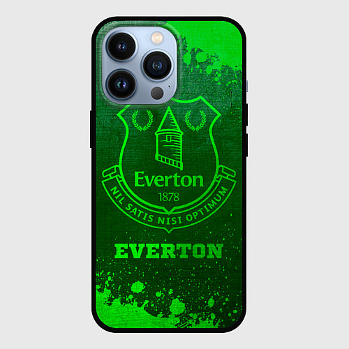 Чехол iPhone 13 Pro Everton - green gradient / 3D-Черный – фото 1