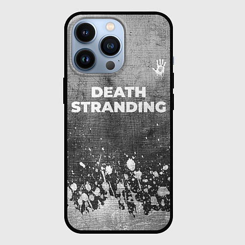 Чехол iPhone 13 Pro Death Stranding - grey gradient посередине / 3D-Черный – фото 1