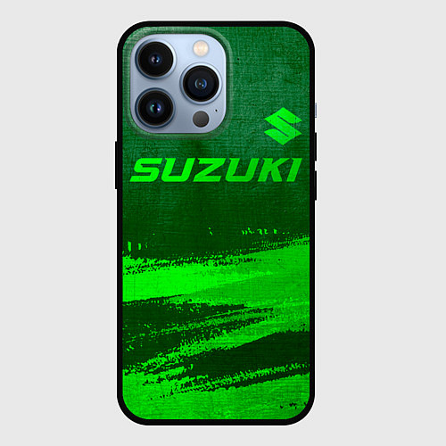 Чехол iPhone 13 Pro Suzuki - green gradient посередине / 3D-Черный – фото 1