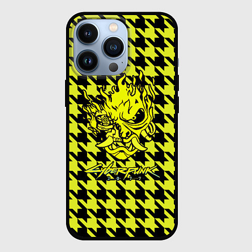 Чехол iPhone 13 Pro Cyberpunk 2077 pattern / 3D-Черный – фото 1