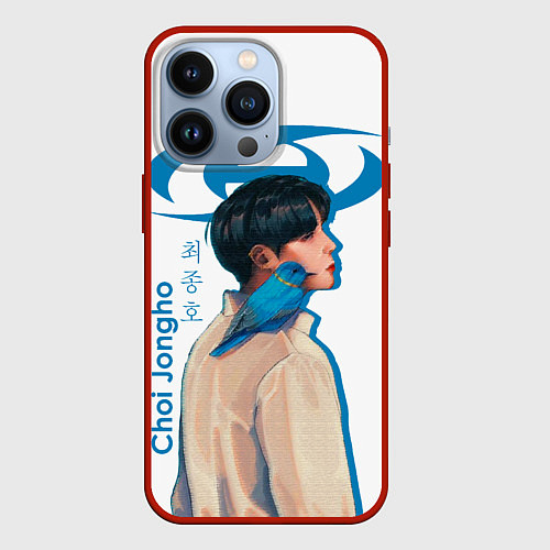 Чехол iPhone 13 Pro Ateez Choi Jongho / 3D-Красный – фото 1