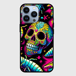 Чехол iPhone 13 Pro Мексиканский череп и личинки насекомых - нейроарт