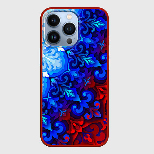 Чехол iPhone 13 Pro Душа моя Россия 2 / 3D-Красный – фото 1