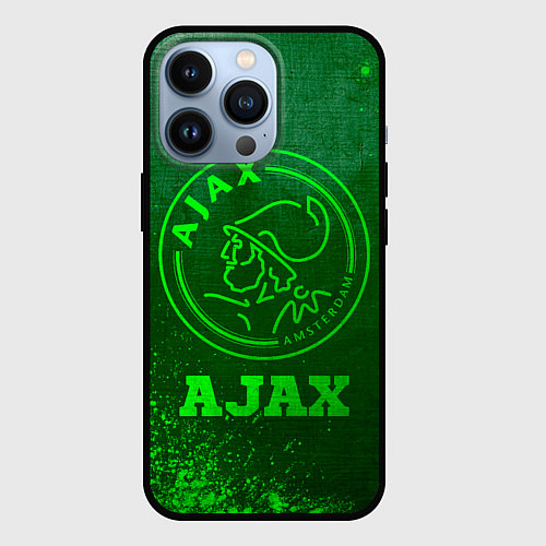 Чехол iPhone 13 Pro Ajax - green gradient / 3D-Черный – фото 1