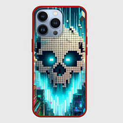 Чехол для iPhone 13 Pro Minecraft skull - ai art fantasy, цвет: 3D-красный