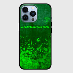 Чехол iPhone 13 Pro Lamborghini - green gradient посередине