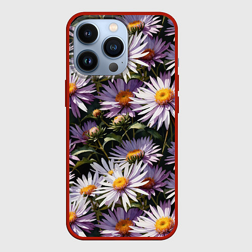 Чехол iPhone 13 Pro Астра альпийская / 3D-Красный – фото 1