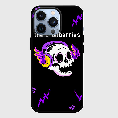 Чехол iPhone 13 Pro The Cranberries неоновый череп / 3D-Черный – фото 1