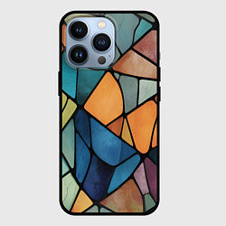 Чехол для iPhone 13 Pro Мозаика цветное стекло, цвет: 3D-черный