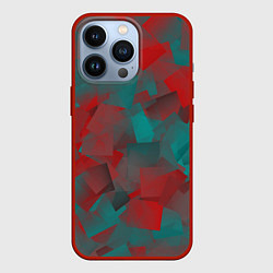 Чехол для iPhone 13 Pro Зелено-красный калейдоскоп, цвет: 3D-красный