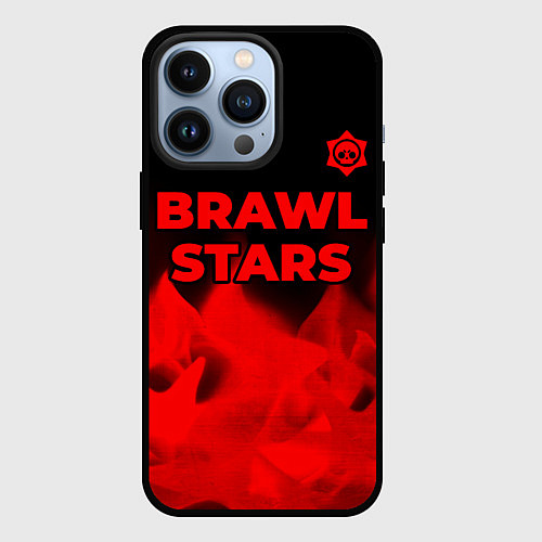 Чехол iPhone 13 Pro Brawl Stars - red gradient посередине / 3D-Черный – фото 1