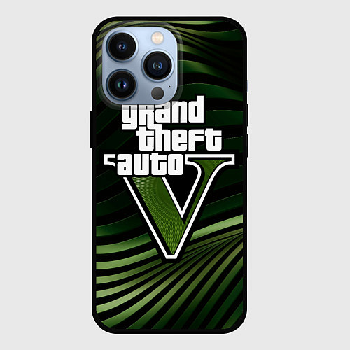 Чехол iPhone 13 Pro Grand Theft Auto V - logo / 3D-Черный – фото 1