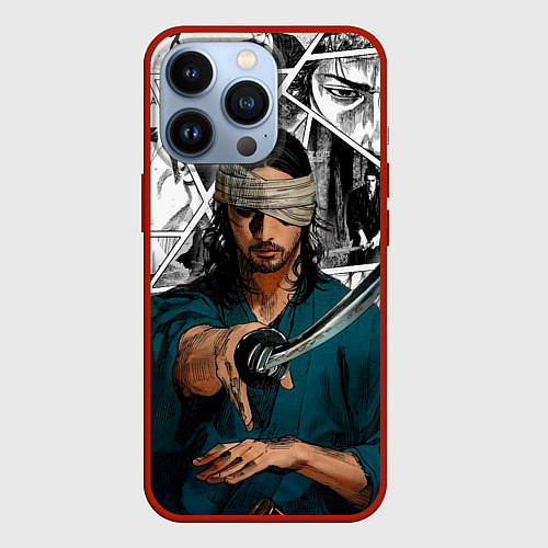 Чехол iPhone 13 Pro Musashi Miyamoto / 3D-Красный – фото 1