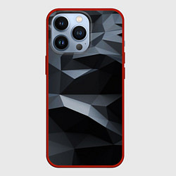 Чехол для iPhone 13 Pro Хромированная текстура, цвет: 3D-красный