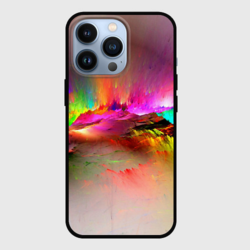 Чехол iPhone 13 Pro Грозовые краски всплеск / 3D-Черный – фото 1