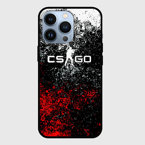 Чехол iPhone 13 Pro CSGO брызги красок / 3D-Черный – фото 1