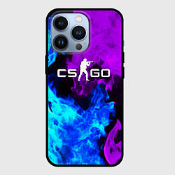 Чехол для iPhone 13 Pro CSGO neon flame, цвет: 3D-черный