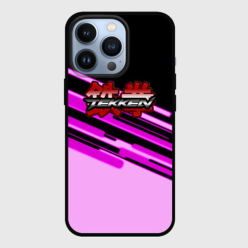 Чехол iPhone 13 Pro Tekken pink line / 3D-Черный – фото 1