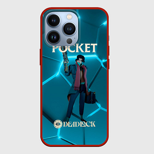 Чехол iPhone 13 Pro Pocket Deadlock / 3D-Красный – фото 1