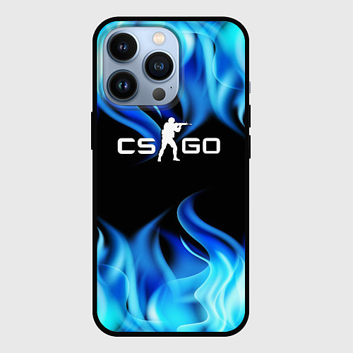 Чехол iPhone 13 Pro CGGO blue flame / 3D-Черный – фото 1