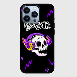 Чехол для iPhone 13 Pro Aerosmith неоновый череп, цвет: 3D-черный