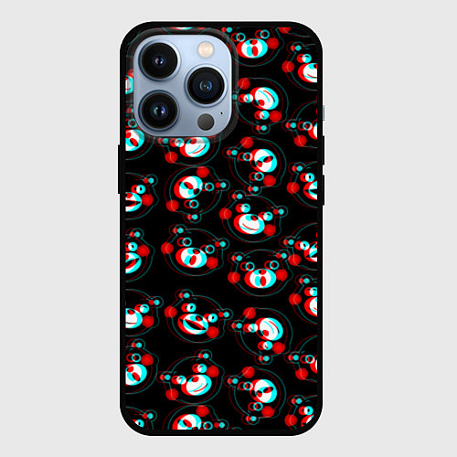 Чехол iPhone 13 Pro Монокума глитч / 3D-Черный – фото 1