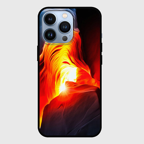 Чехол iPhone 13 Pro Абстракция разлом / 3D-Черный – фото 1