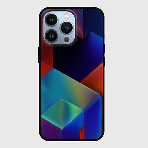 Чехол iPhone 13 Pro Геометрия мозаика / 3D-Черный – фото 1