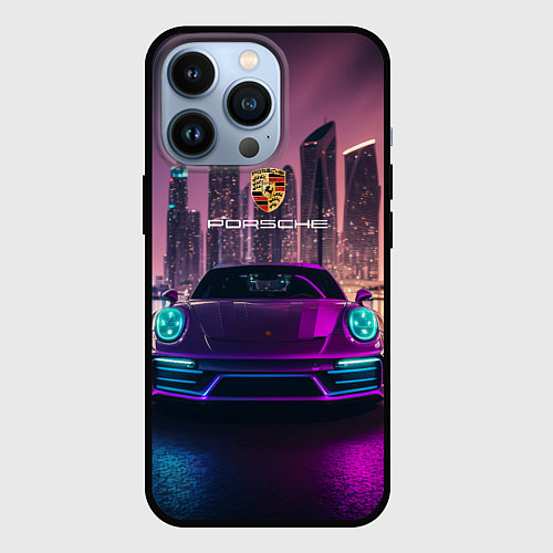 Чехол iPhone 13 Pro Porshe big city / 3D-Черный – фото 1