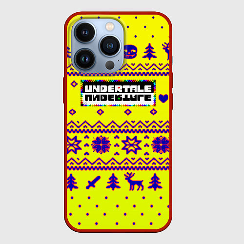 Чехол iPhone 13 Pro Undertale winter / 3D-Красный – фото 1