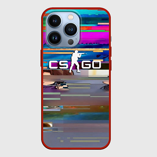 Чехол iPhone 13 Pro CSGO текстура скин / 3D-Красный – фото 1