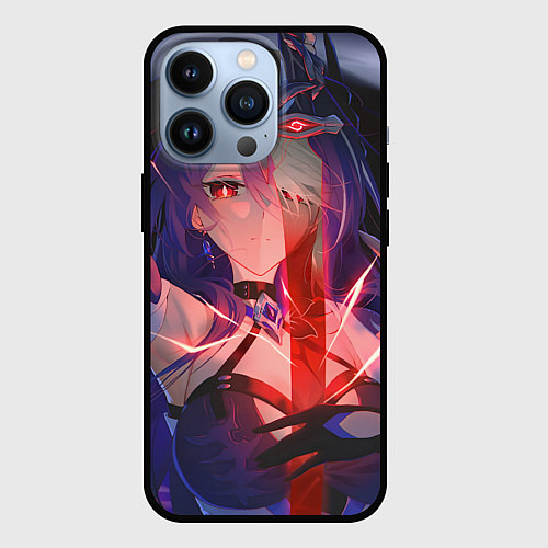 Чехол iPhone 13 Pro Honkai Star Rail Black Swan beauty / 3D-Черный – фото 1