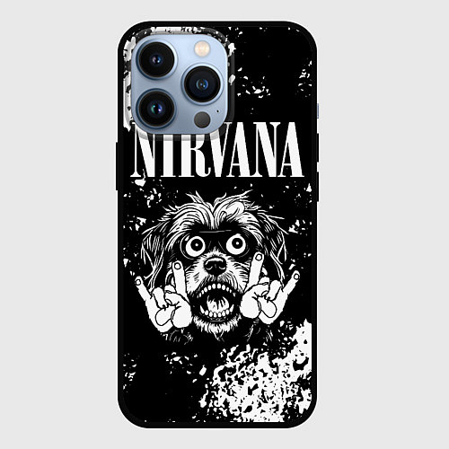 Чехол iPhone 13 Pro Nirvana рок пес / 3D-Черный – фото 1