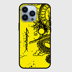 Чехол iPhone 13 Pro Syberpunk dragon tatoo