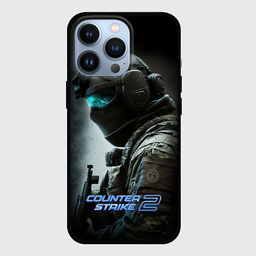 Чехол iPhone 13 Pro Counter strike 2 спецназ / 3D-Черный – фото 1