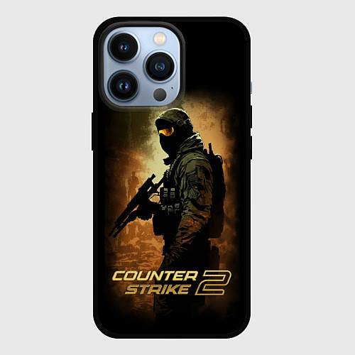 Чехол iPhone 13 Pro Counter strike спецназовец / 3D-Черный – фото 1