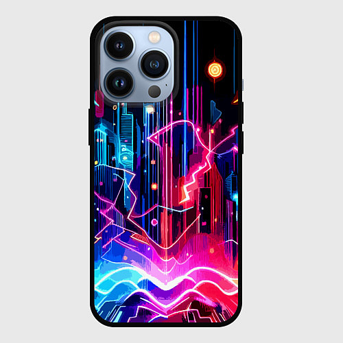 Чехол iPhone 13 Pro Neon fantasy - ai art / 3D-Черный – фото 1