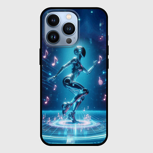 Чехол iPhone 13 Pro Cyber robot girl - ai art fantasy / 3D-Черный – фото 1