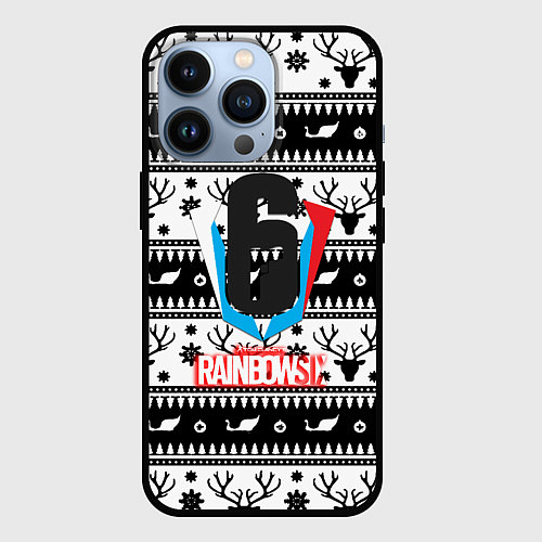 Чехол iPhone 13 Pro Rainbow six winter pattern / 3D-Черный – фото 1