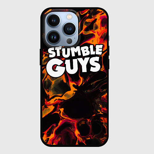 Чехол iPhone 13 Pro Stumble Guys red lava / 3D-Черный – фото 1