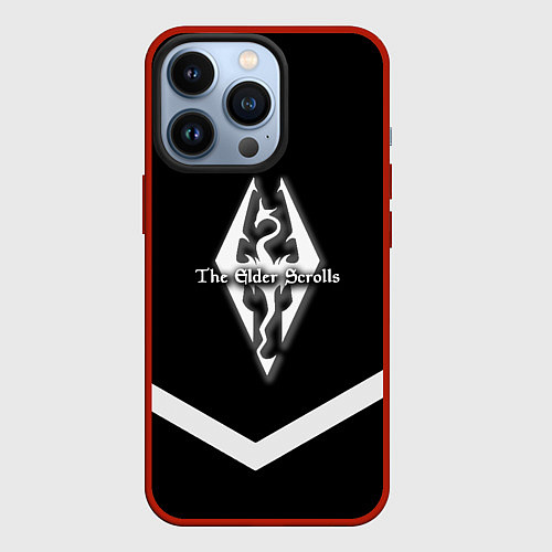 Чехол iPhone 13 Pro The Elder Scrolls geometry steel / 3D-Красный – фото 1