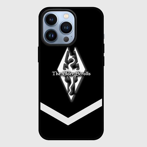 Чехол iPhone 13 Pro The Elder Scrolls geometry steel / 3D-Черный – фото 1