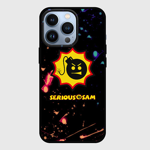 Чехол iPhone 13 Pro Serious Sam краски текстура / 3D-Черный – фото 1