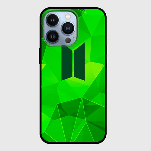 Чехол iPhone 13 Pro BTS green poly / 3D-Черный – фото 1