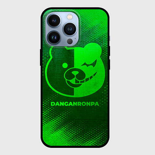 Чехол iPhone 13 Pro Danganronpa - green gradient / 3D-Черный – фото 1