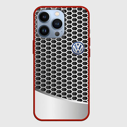 Чехол iPhone 13 Pro Volkswagen metal motors / 3D-Красный – фото 1